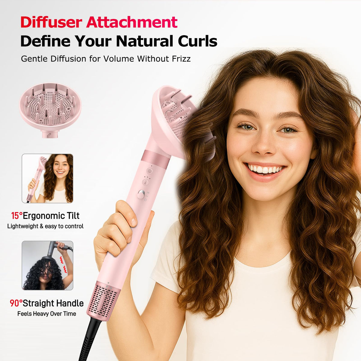 MESCOMB Hot Air Styler with diffuser attachment