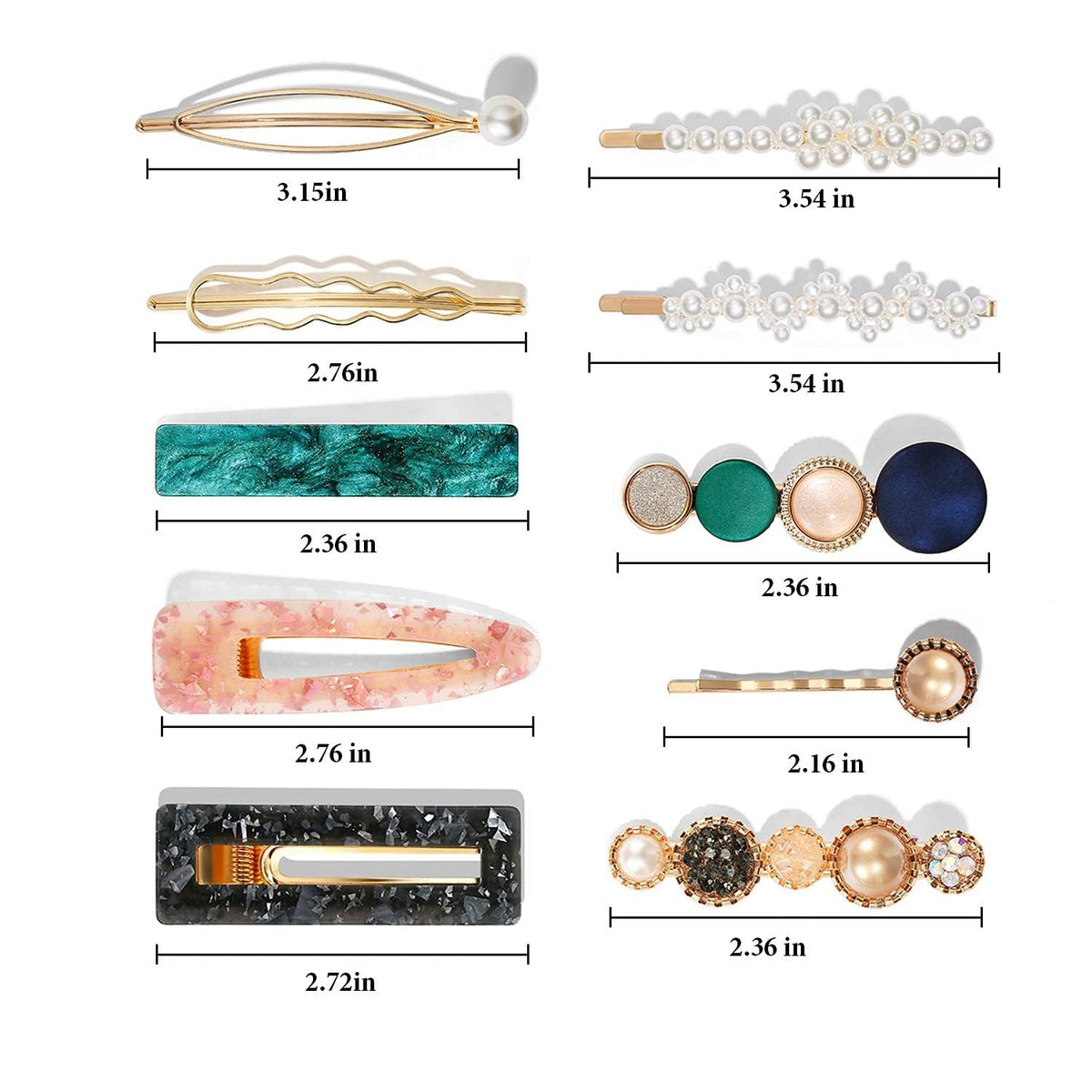 Metal hair clips included in Mehayi collection