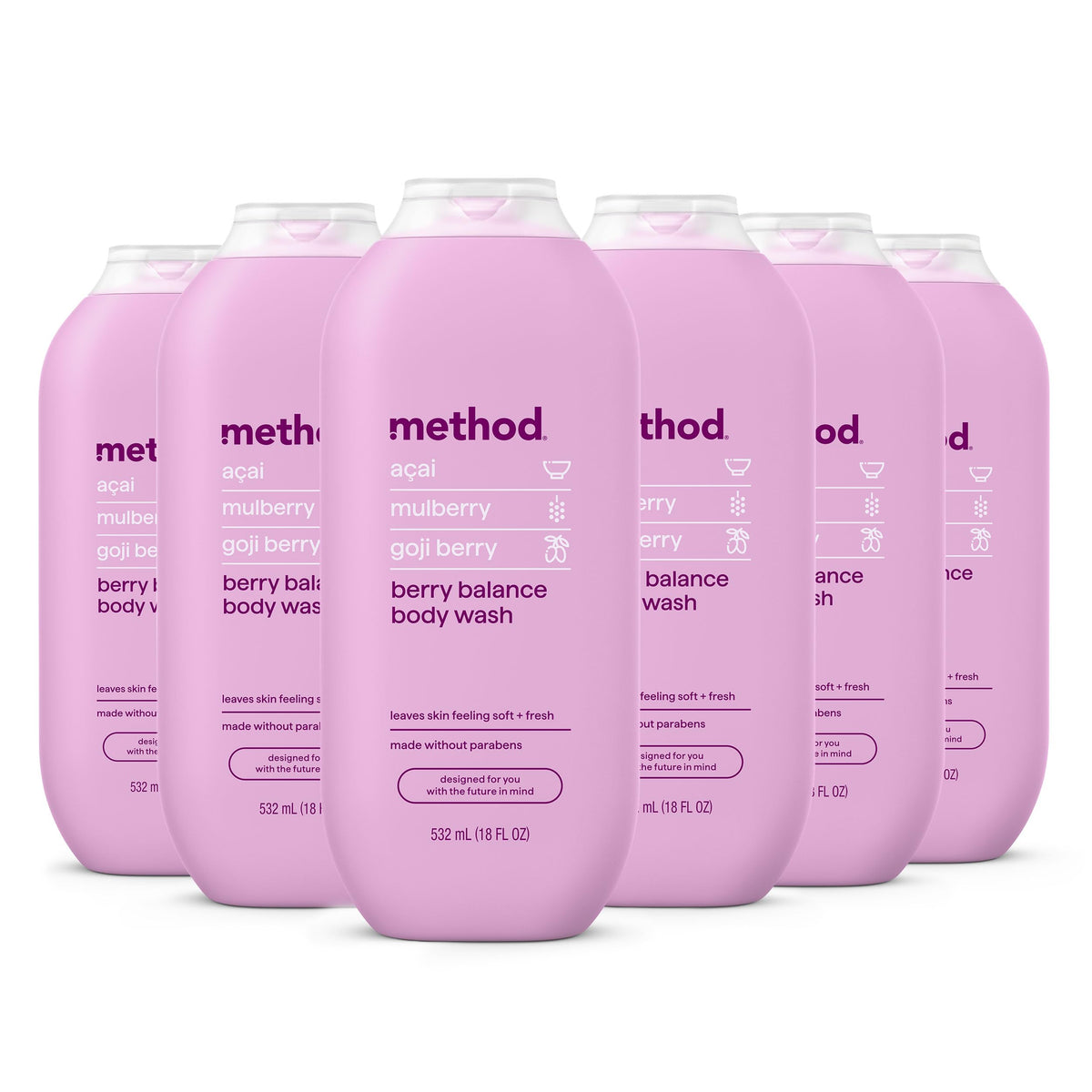 Method Body Wash Berry Balance 18 fl oz front view