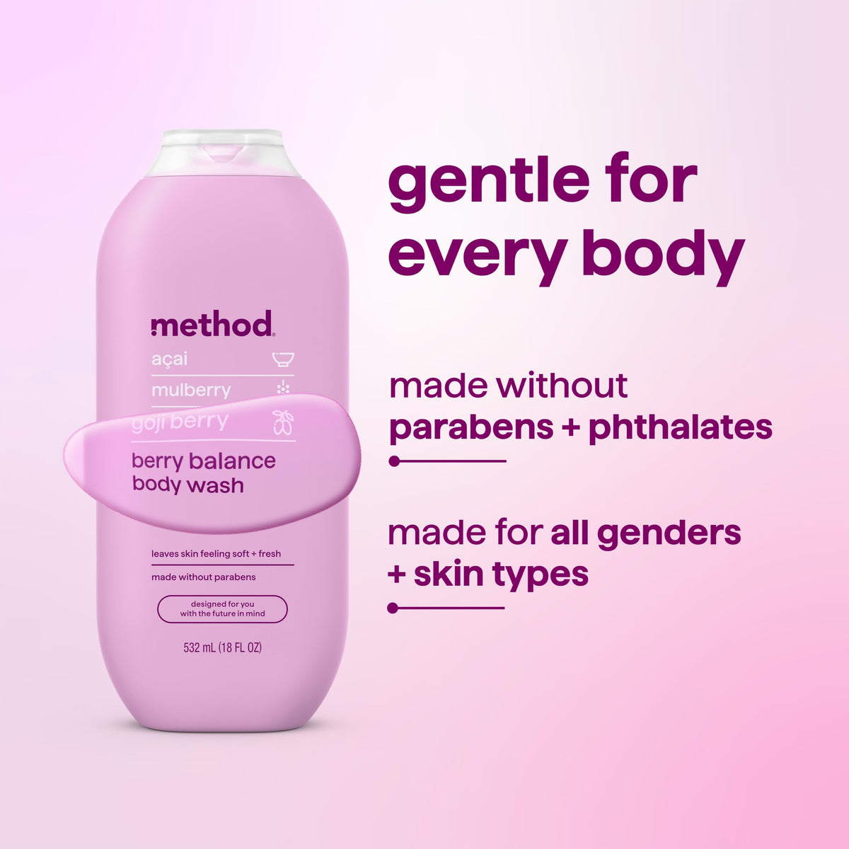 Method Body Wash Berry Balance bottle back view