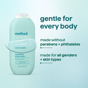 Method Body Wash Coco Twist 18 fl oz in a bathroom setting