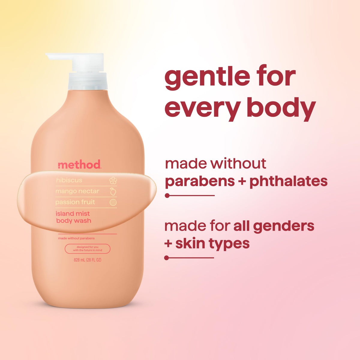 Method Body Wash Island Mist creamy lather