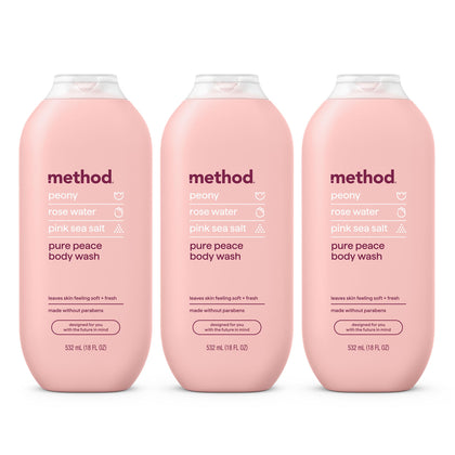 Method Body Wash Pure Peace 3 pack front view