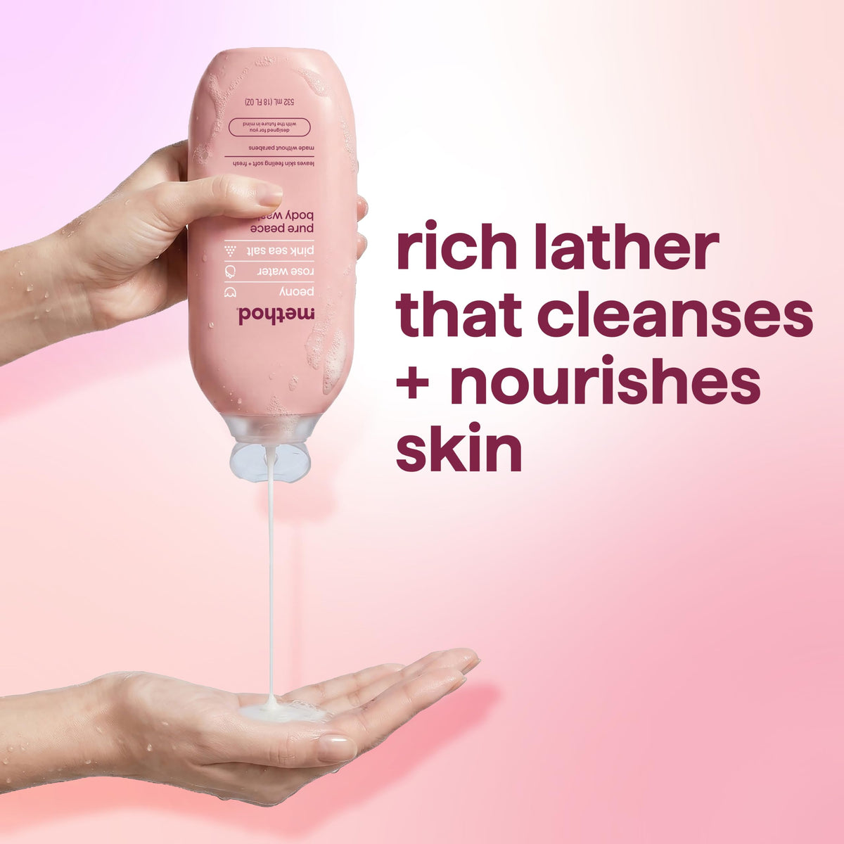 Method Body Wash Pure Peace bottle back view