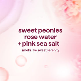 Method Body Wash Pure Peace lathering on a loofah