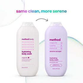 Method Body Wash Serene Escape in a shower setting
