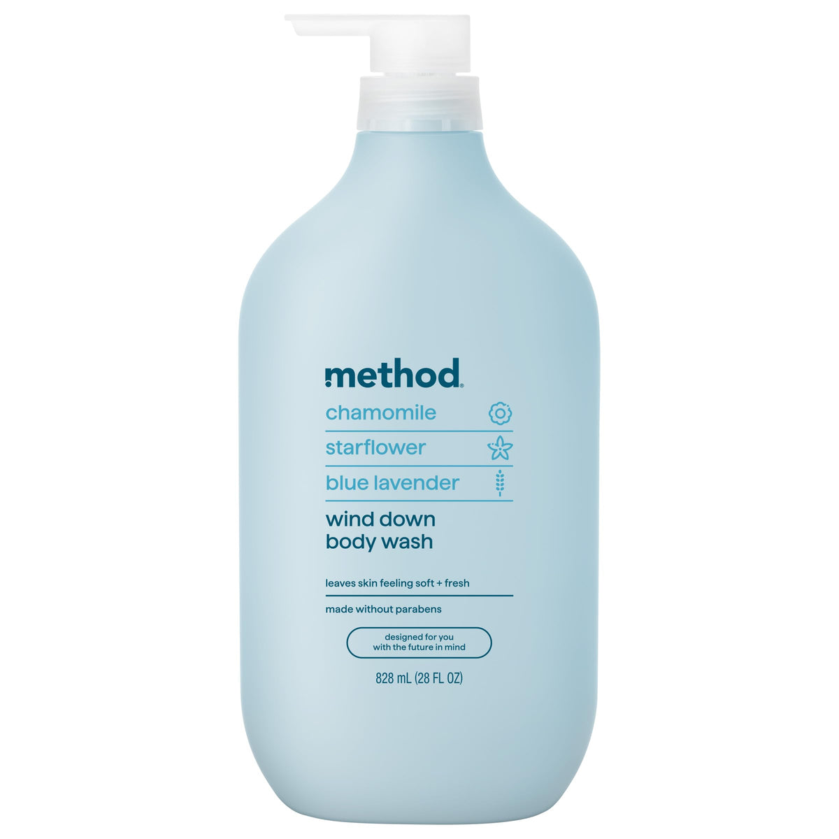 Method Body Wash Wind Down 28 fl oz front view with calming label