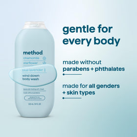 Method Body Wash Wind Down in a relaxing bathroom setting