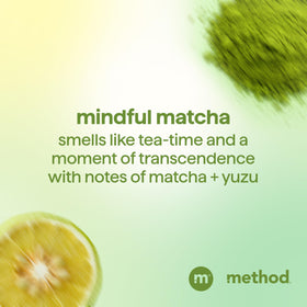 Method Color Protect Shampoo Mindful Matcha with fresh matcha leaves