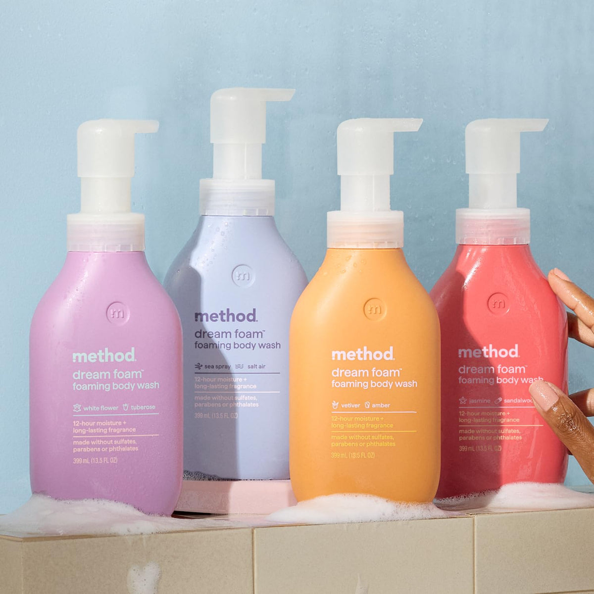 Method Dream Foam Foaming Body Wash with vetiver and amber scent notes