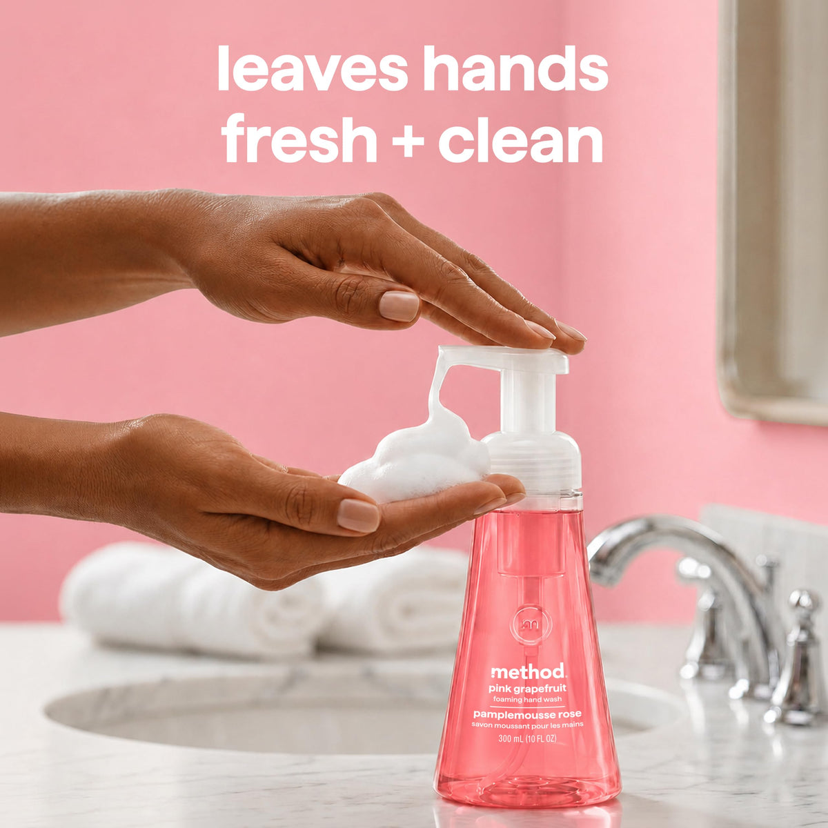 Method Foaming Hand Wash Refill Pink Grapefruit with citrus fruits