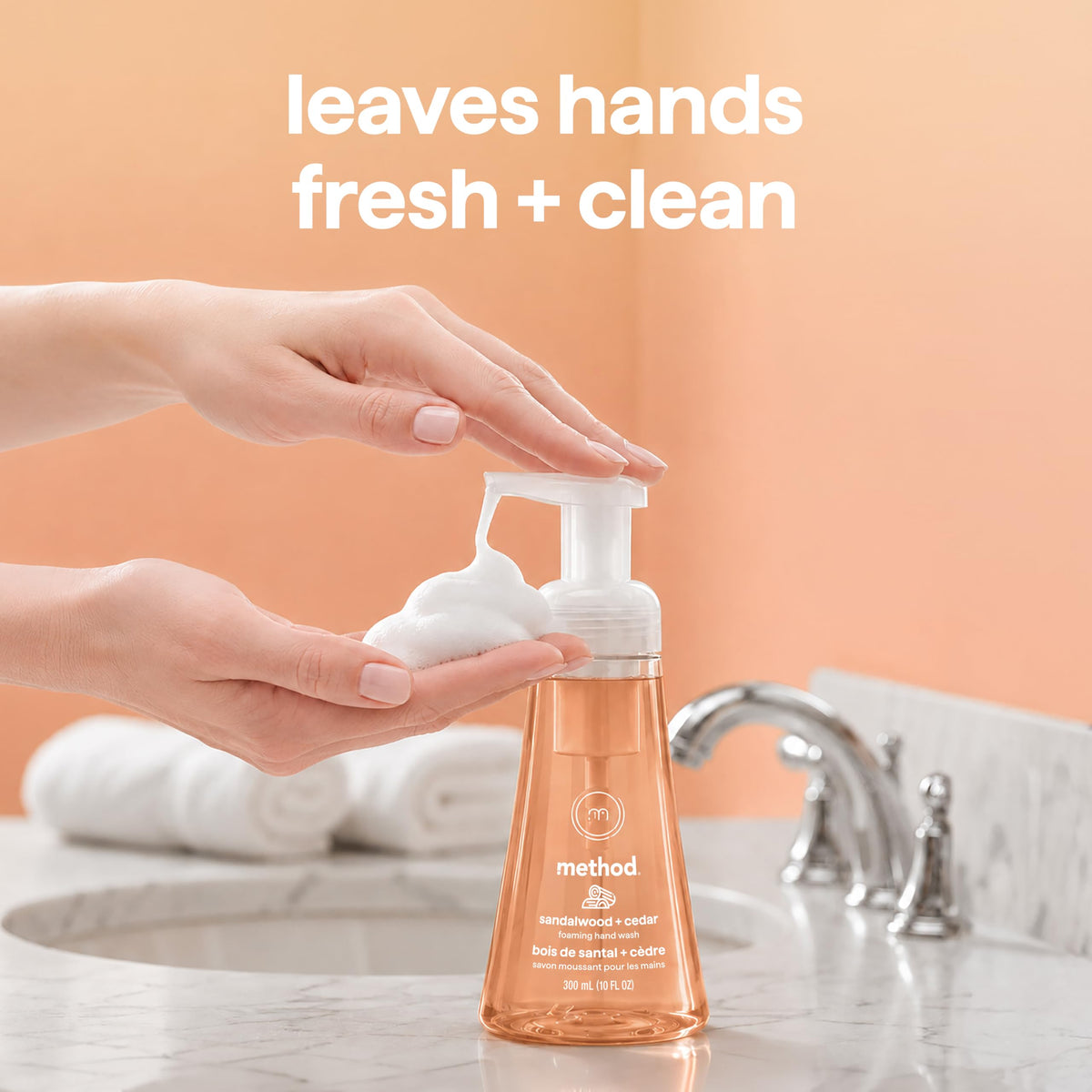 Method Foaming Hand Wash Sandalwood + Cedar 10 fl oz at kitchen sink