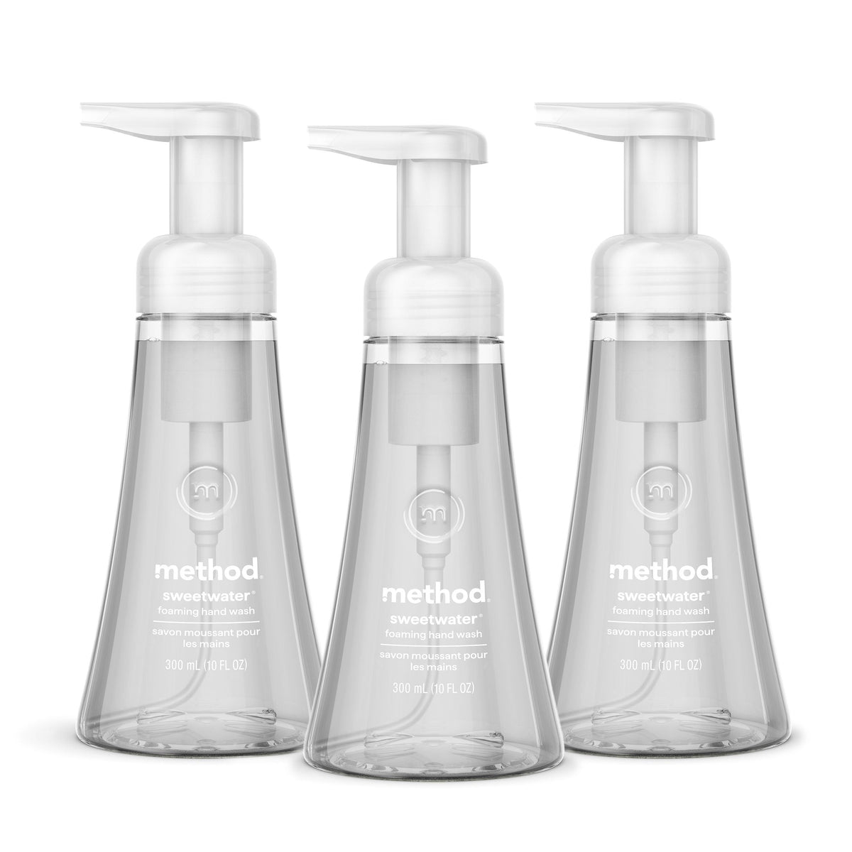 Method Foaming Hand Wash Sweet Water 3 pack front view