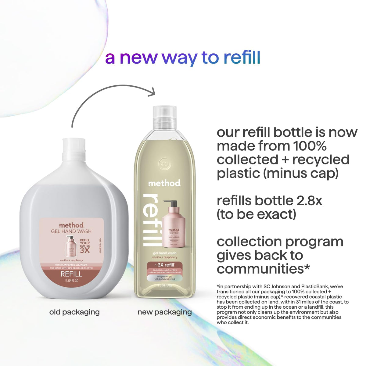 Method Gel Hand Soap Refill bottle made from recycled plastic