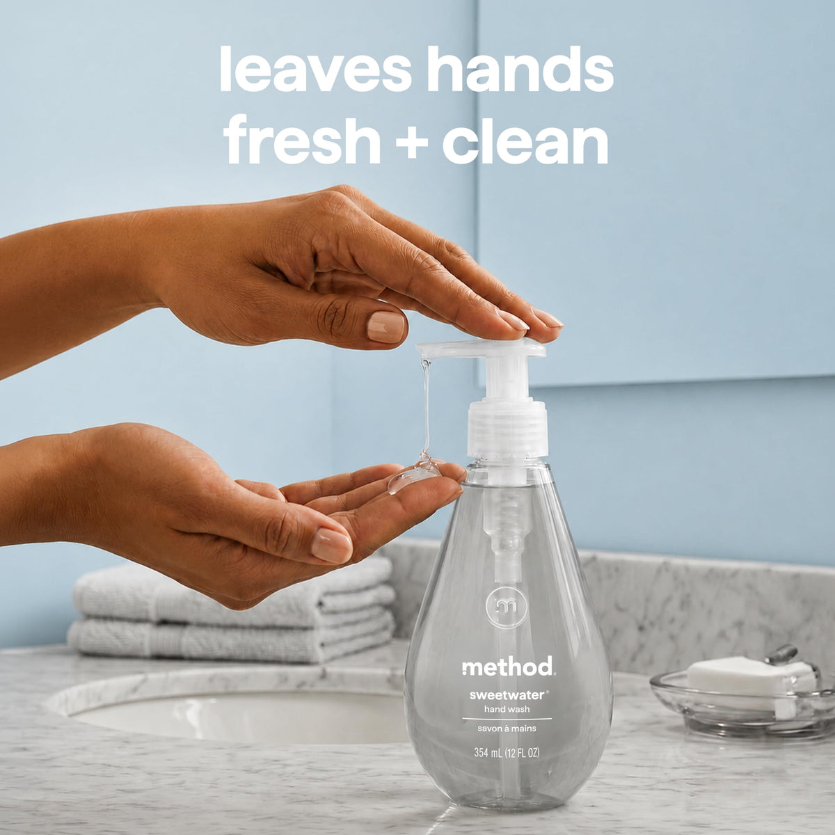 Method Gel Hand Soap Sweet Water 12 fl oz lifestyle scene