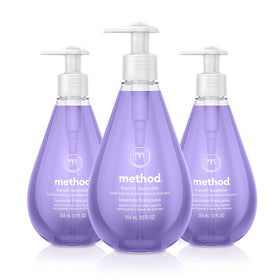 Method Gel Hand Wash 3 pack in French Lavender front view
