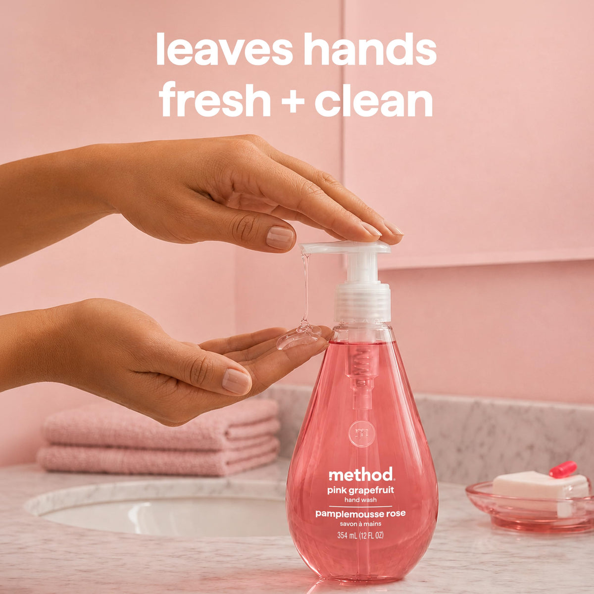 Method Gel Hand Wash Pink Grapefruit with refill bottle