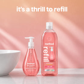 Method Gel Hand Wash Refill Pink Grapefruit bottle side view