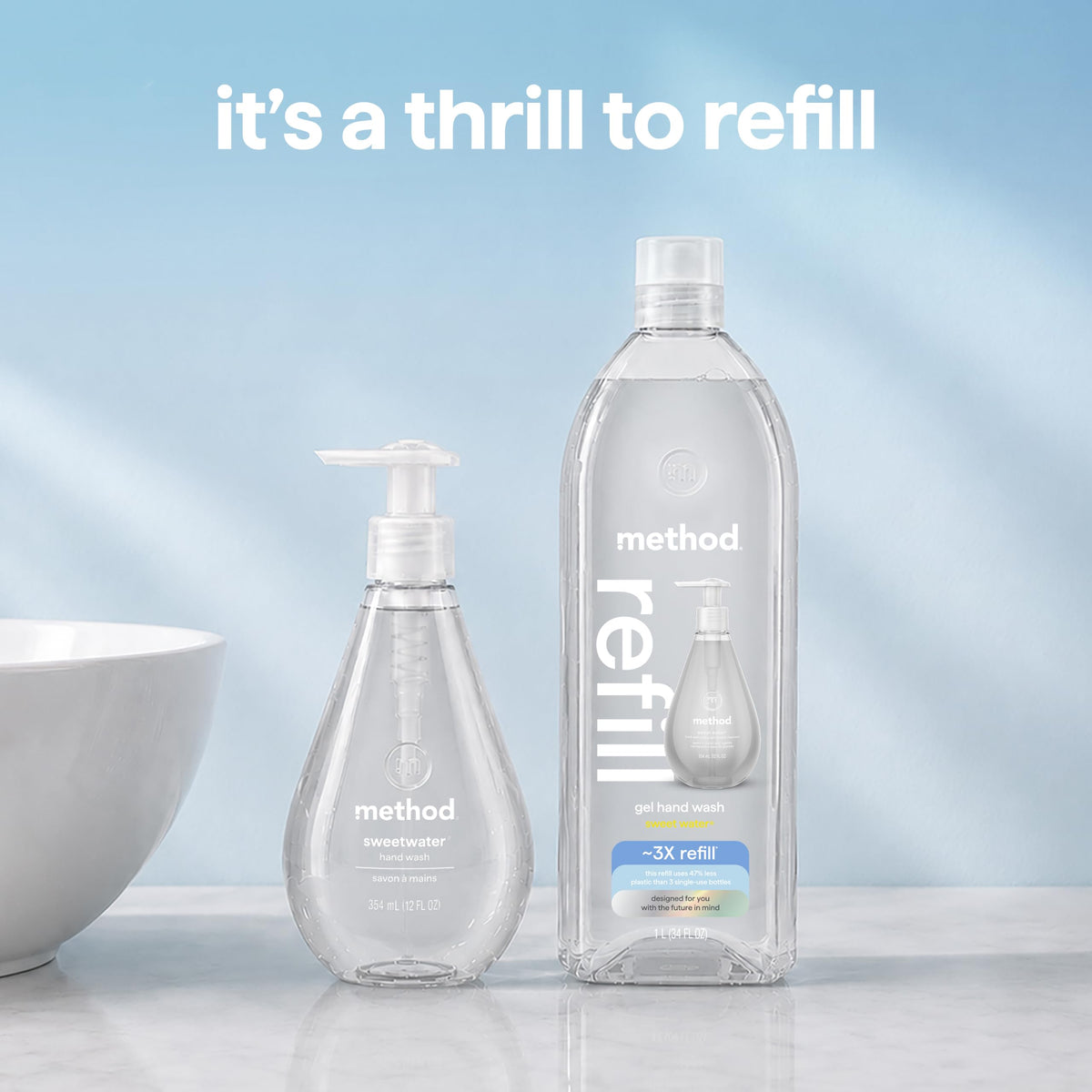 Method Gel Hand Wash Refill Sweet Water back view