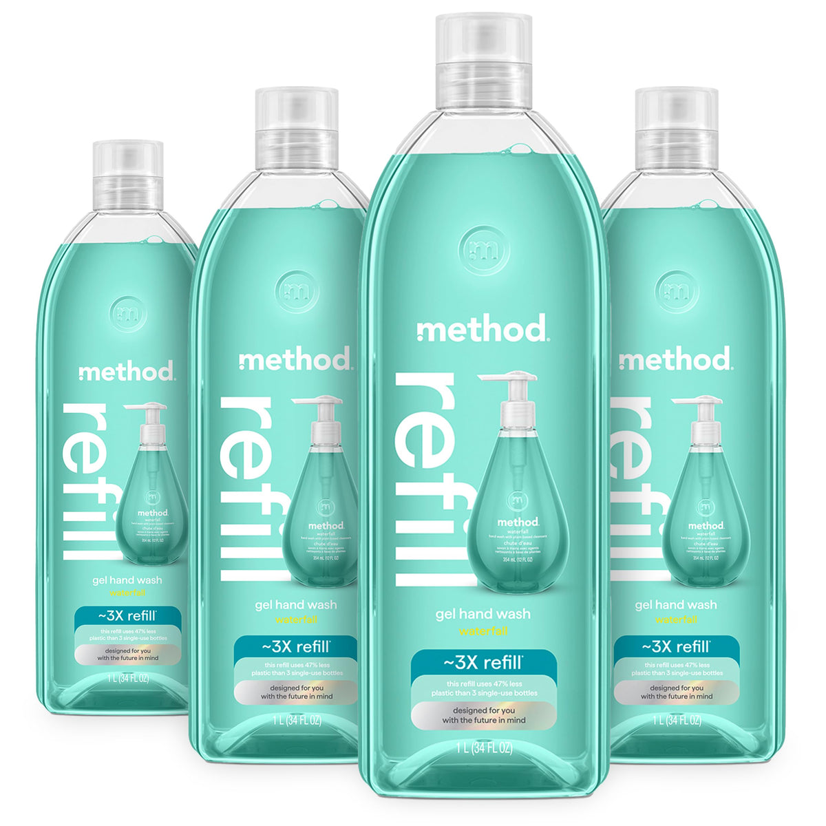 Method Gel Hand Wash Refill Waterfall 34 fl oz front view