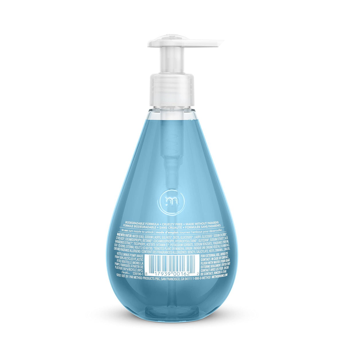 Method Gel Hand Wash Sea Minerals 12 fl oz back view