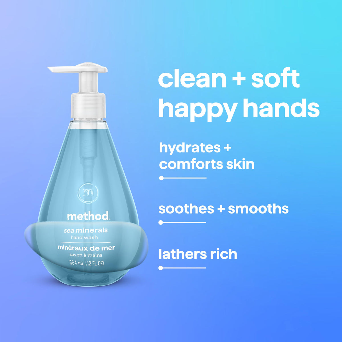 Method Gel Hand Wash Sea Minerals 12 fl oz with pump