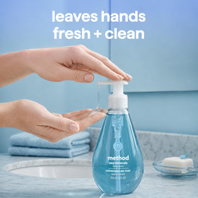 Method Gel Hand Wash Sea Minerals lathering on hands