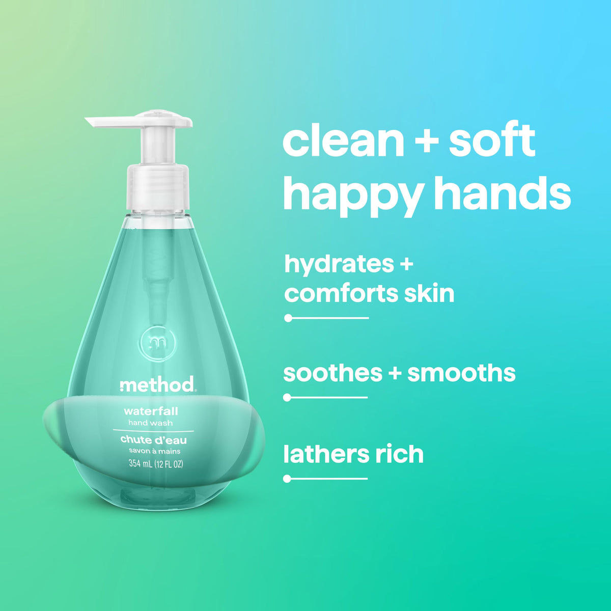 Method Gel Hand Wash Waterfall 12 fl oz packaging