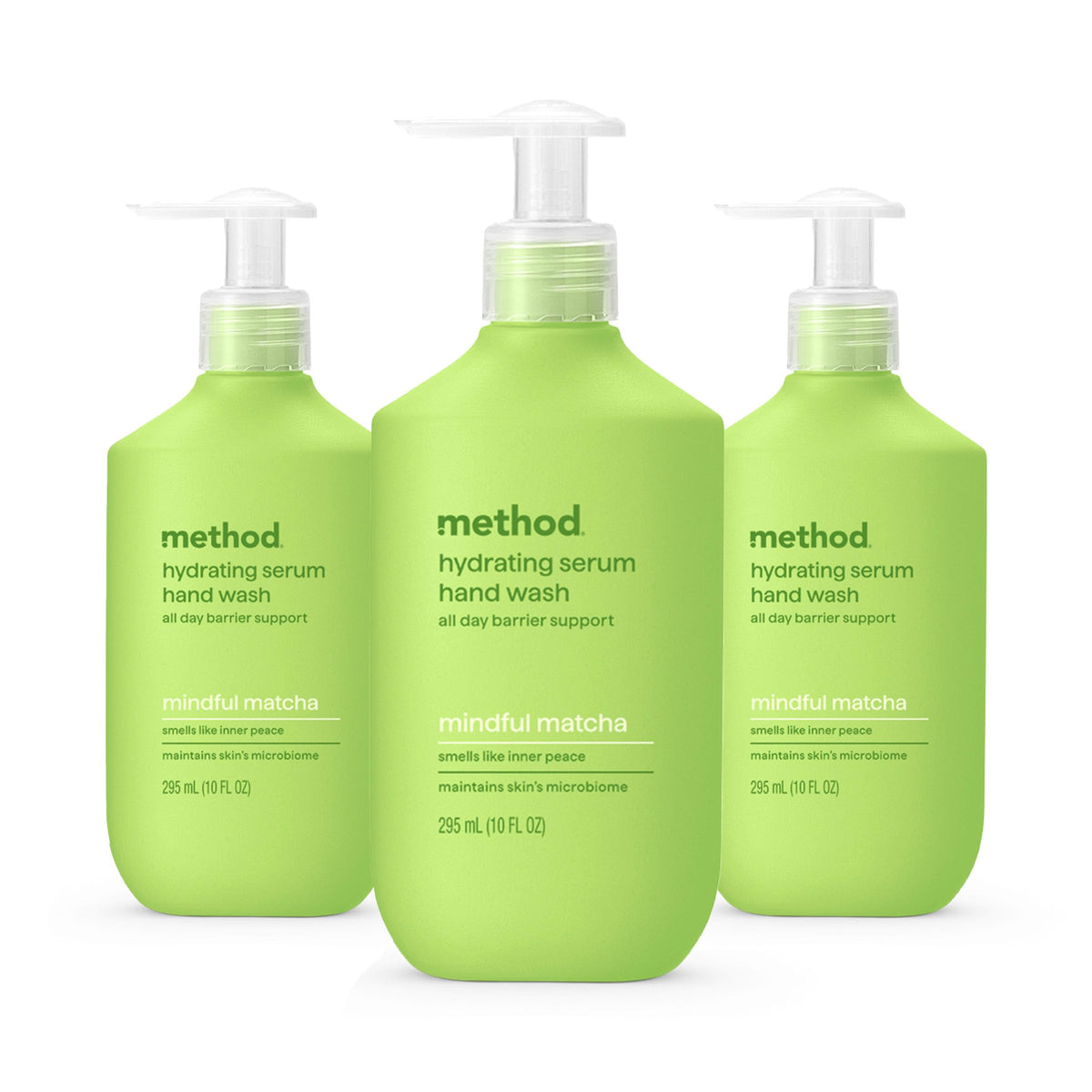 Method Hydrating Serum Hand Wash 3 Pack, Mindful Matcha front view