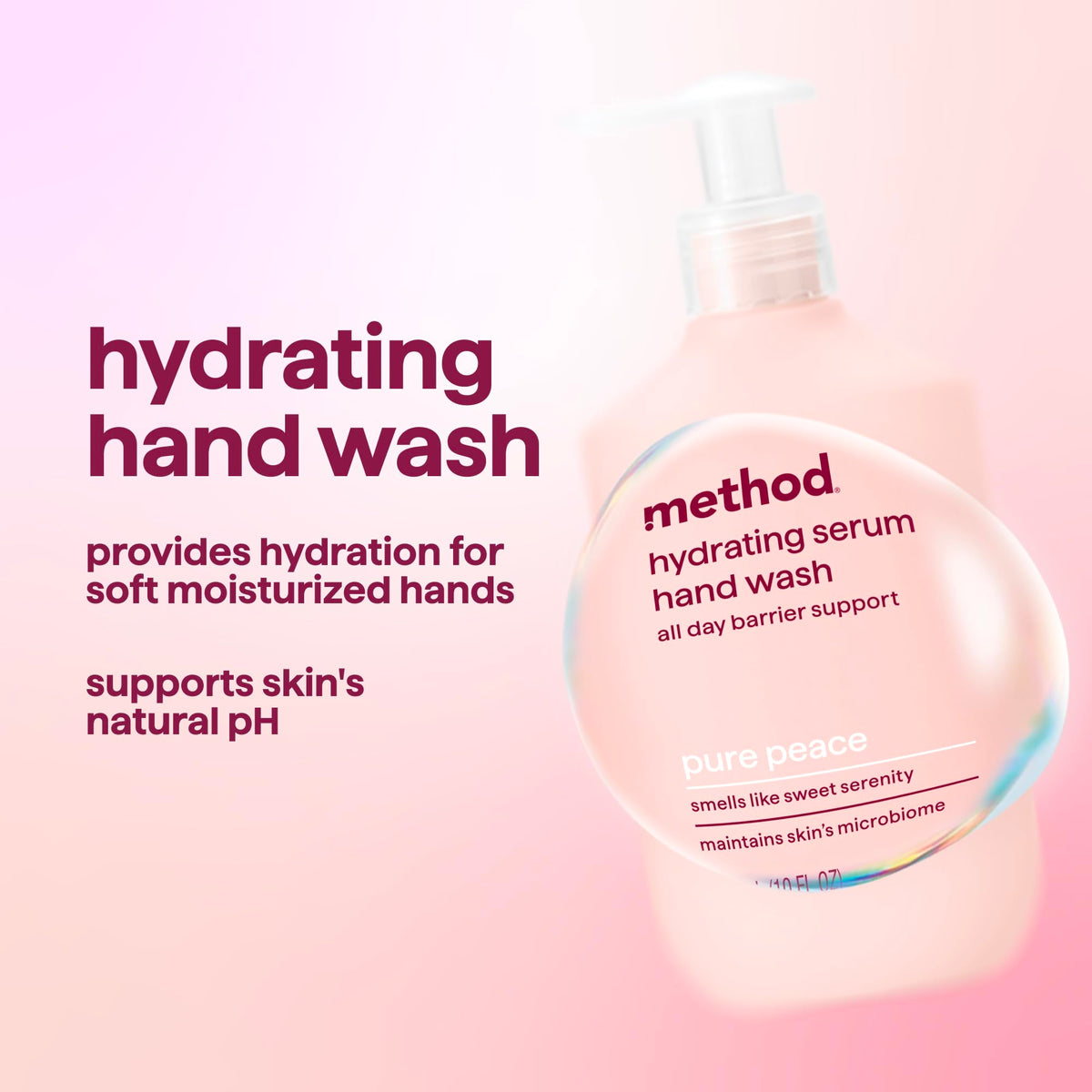 Method Hydrating Serum Hand Wash Pure Peace back view