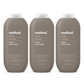 Method Men's Body Wash Cedar + Cypress 3 Pack front view