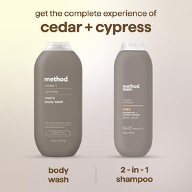 Method Men's Body Wash Cedar + Cypress with loofah