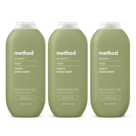 Method Men's Body Wash Juniper + Sage 3 Pack, front view