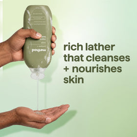 Method Men's Body Wash Juniper + Sage in a shower setting