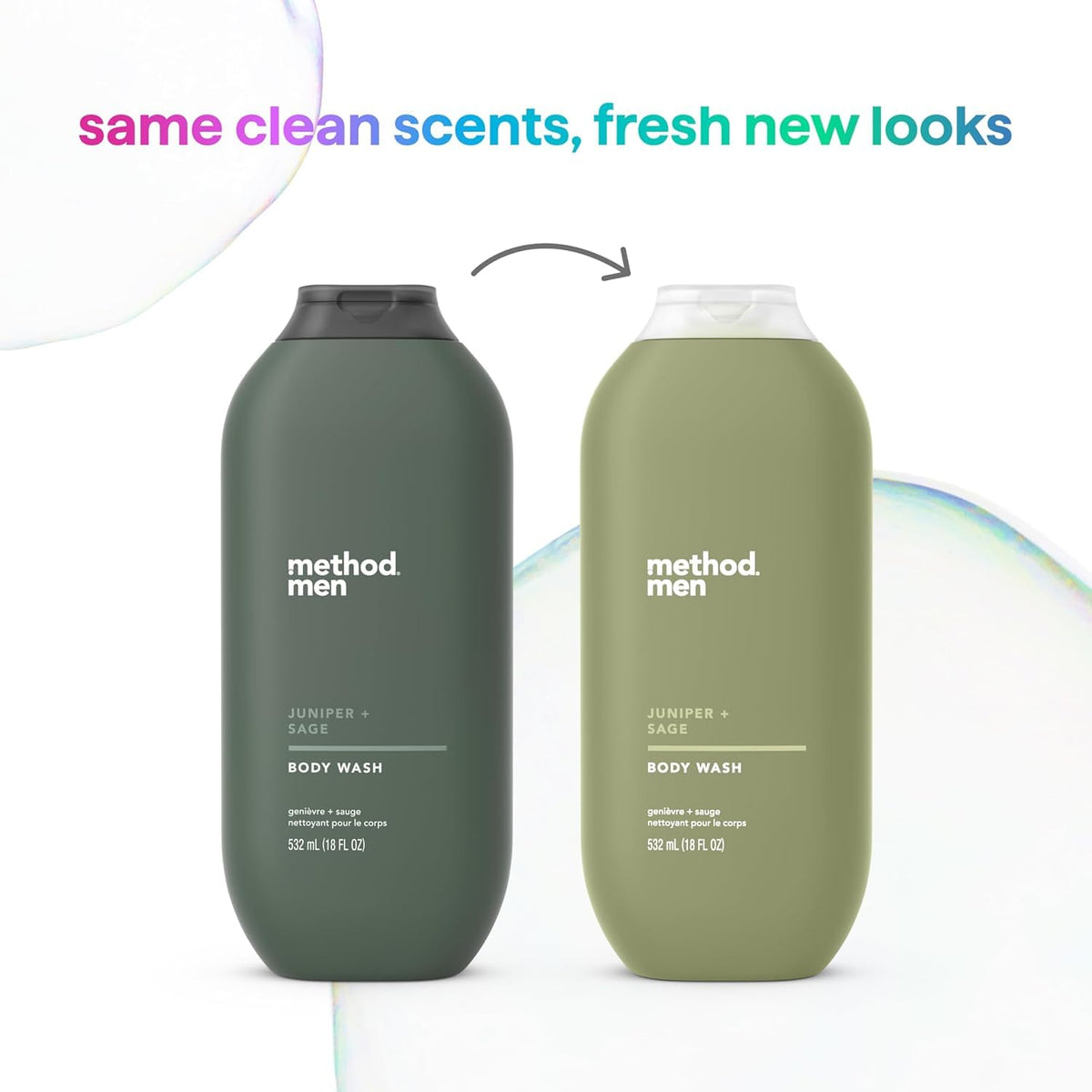 Method Men's Body Wash Juniper + Sage label detail