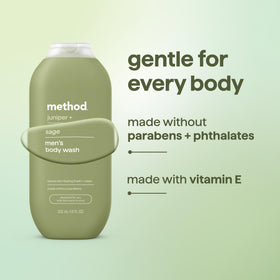 Method Men's Body Wash Juniper + Sage with loofah