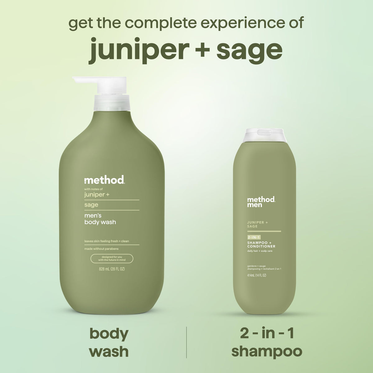 Method Men's Body Wash Juniper + Sage with loofah