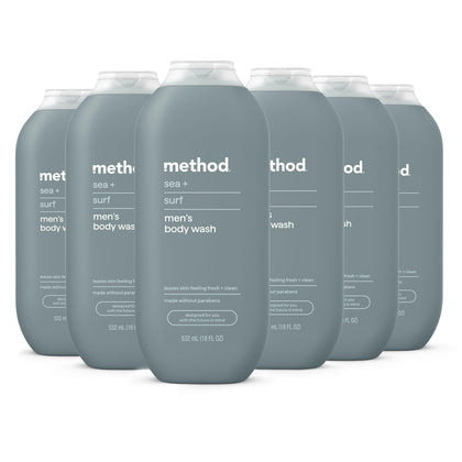 Method Men's Body Wash Sea + Surf 18 fl oz front view