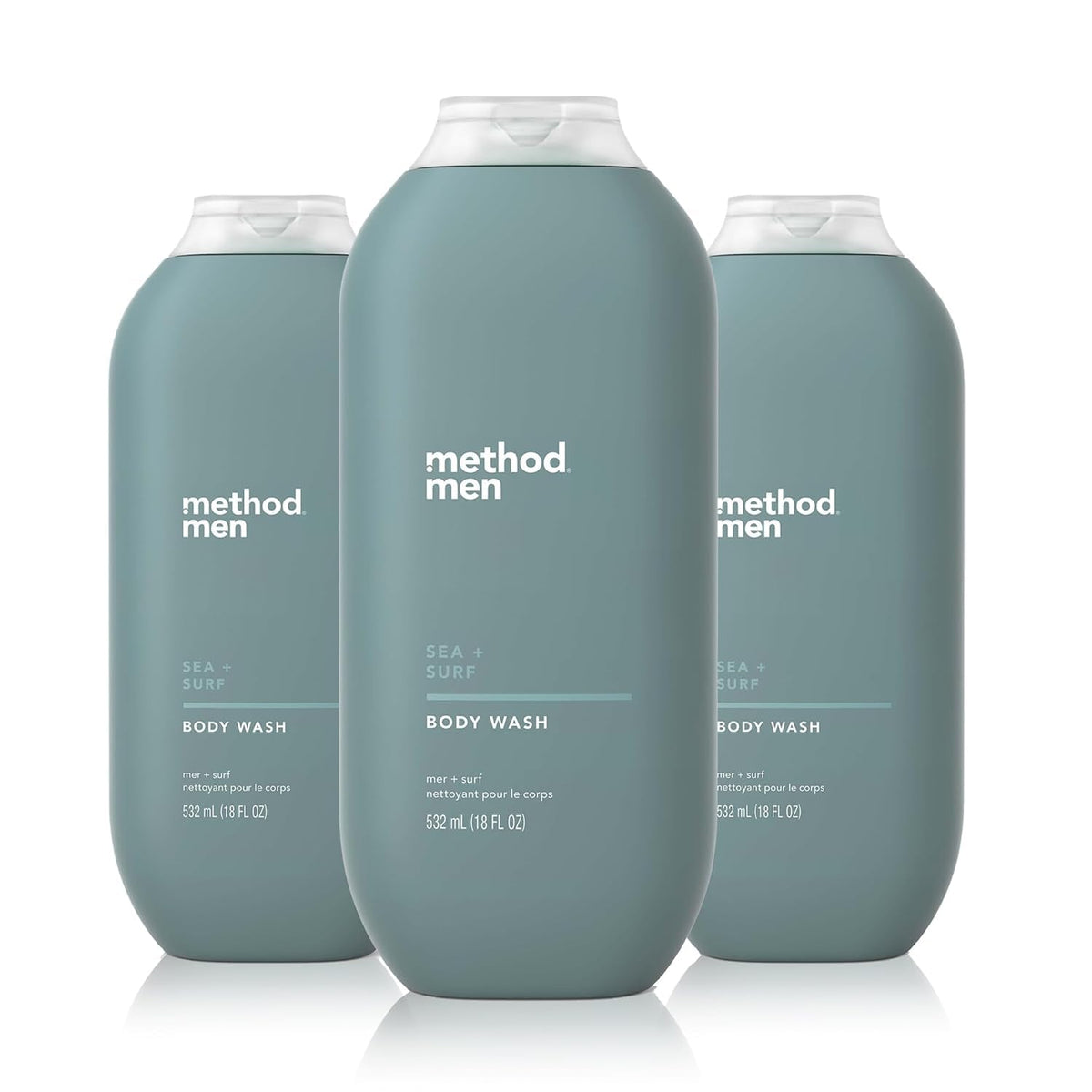 Method Men’s Body Wash Sea + Surf 3 Pack front view