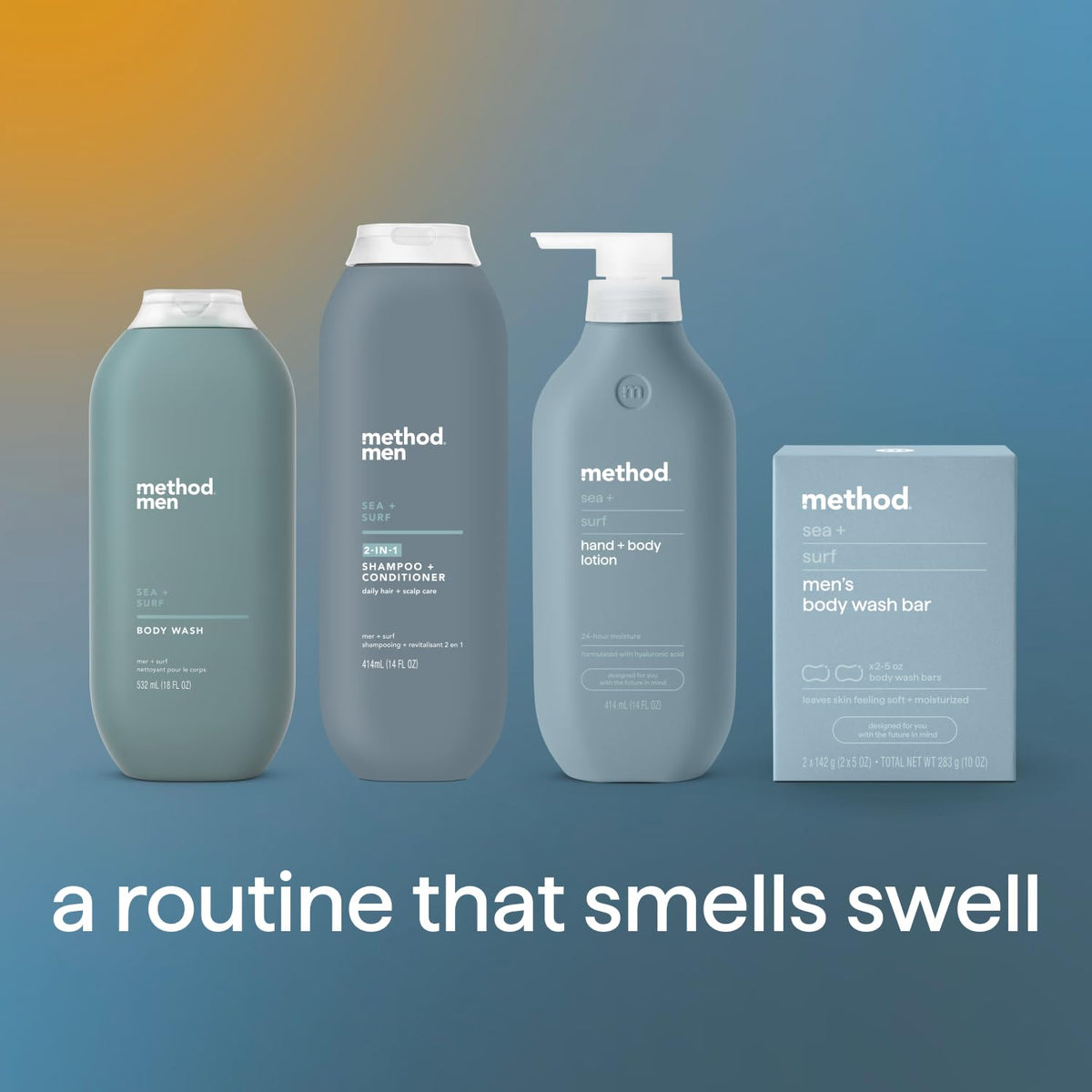 Method Men’s Body Wash Sea + Surf bottle side view