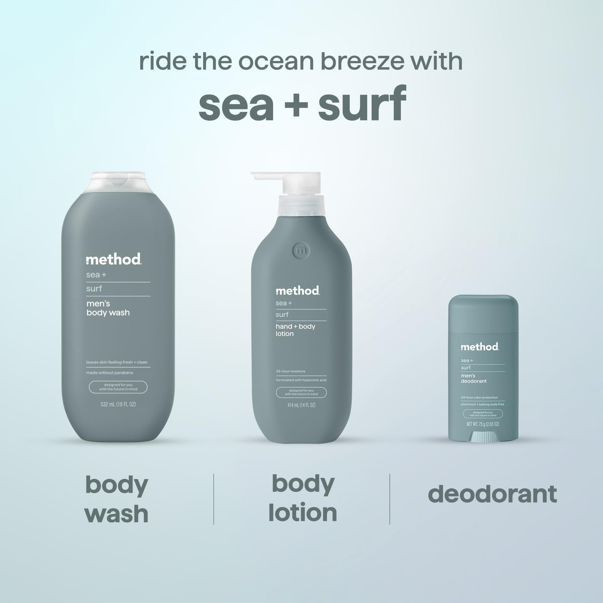 Method Men's Body Wash Sea + Surf lifestyle shot