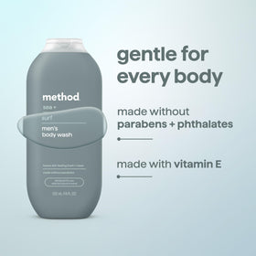 Method Men's Body Wash Sea + Surf with loofah