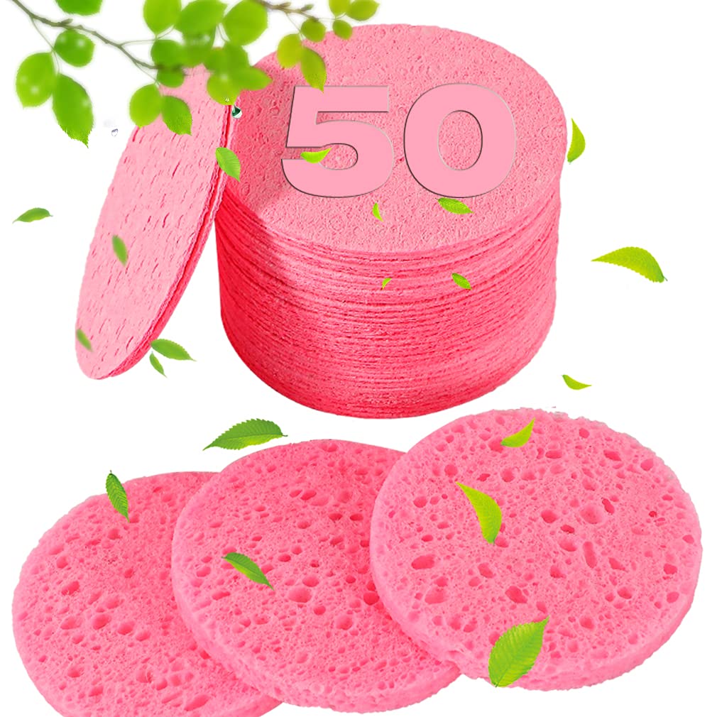 METUUTER 50 PCS compressed facial sponges front view