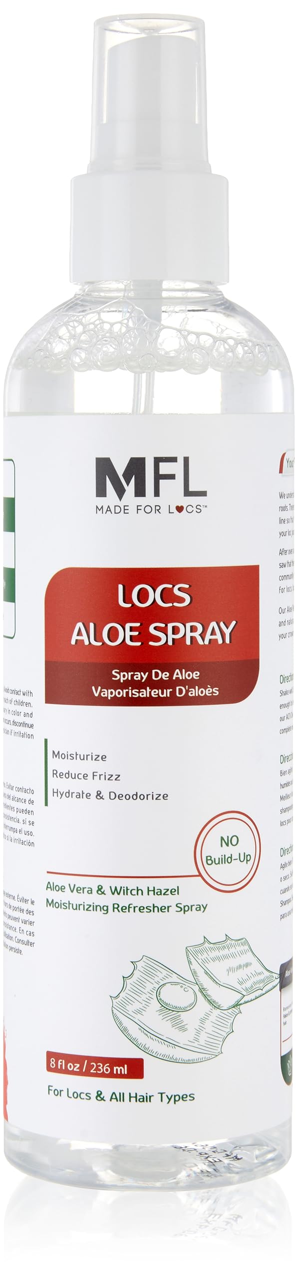 MFL MADE FOR LOCS Aloe Vera Refresher Spray 8 oz front view