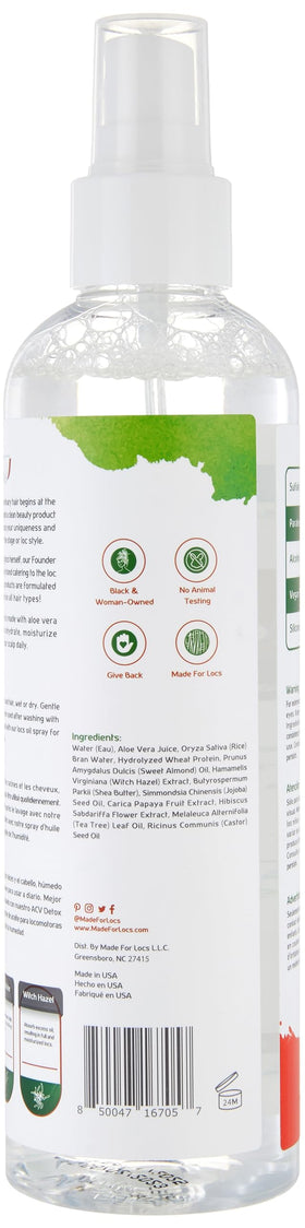 MFL MADE FOR LOCS Aloe Vera Refresher Spray mist application