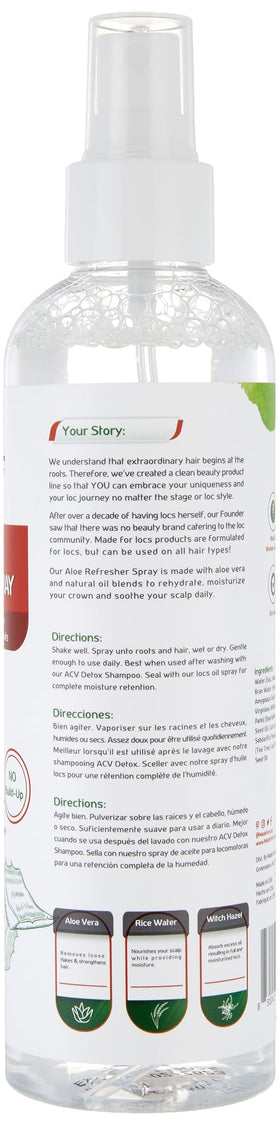 MFL MADE FOR LOCS Aloe Vera Refresher Spray packaging side view