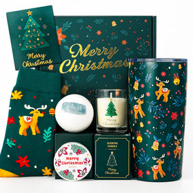 MHSMHL Christmas Gift Basket with spa essentials and festive items