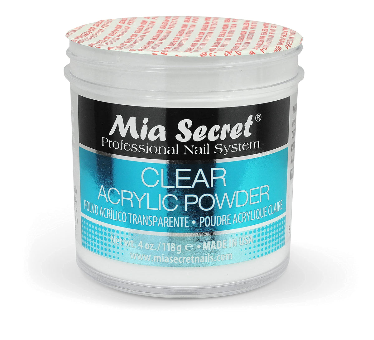 Mia Secret Clear Acrylic Powder 4oz being applied on nails