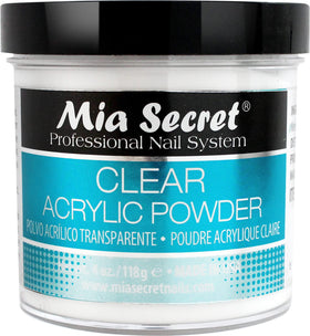 Mia Secret Clear Acrylic Powder 4oz front view