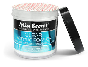 Mia Secret Clear Acrylic Powder 4oz in a nail salon setting